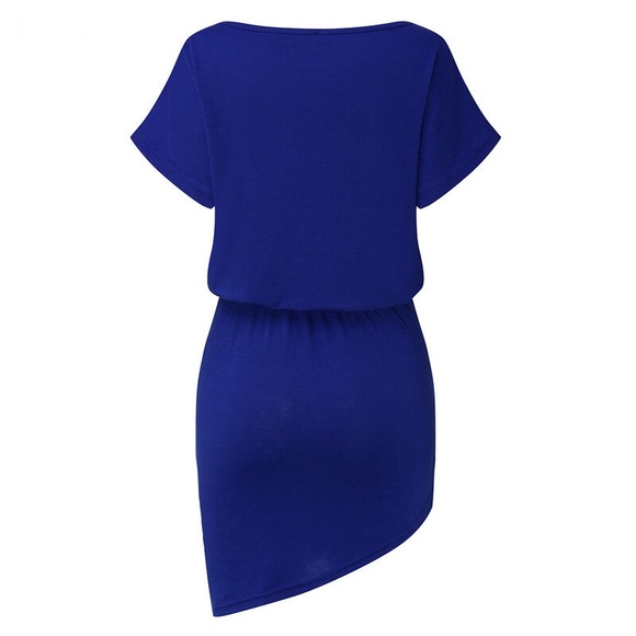 M-3X Tie Front Mini Dress - Blue - Picture 2 of 5